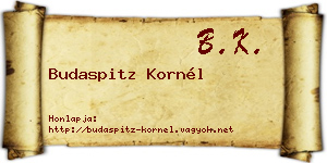 Budaspitz Kornél névjegykártya
